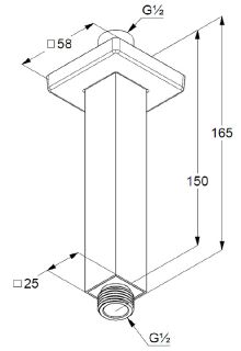 Потолочный кронштейн для верхнего душа Kludi A-QA хром 6654505-00